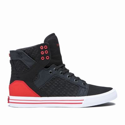 Supra SKYTOP - Miesten Matalavartiset Tennarit - Mustat/Punainen